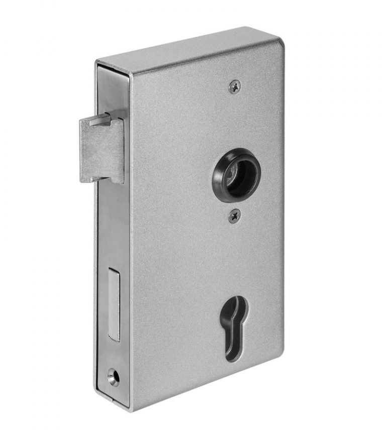 Schlosskasten Stahl blank Gittertorschloß Edelstahl – Baubeschläge24